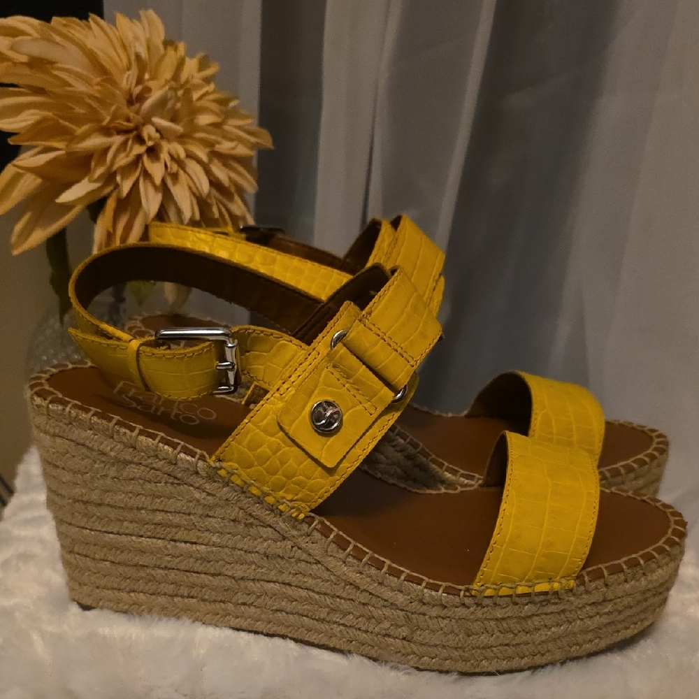Franco Sarto Chic Yellow Wedge Sandals